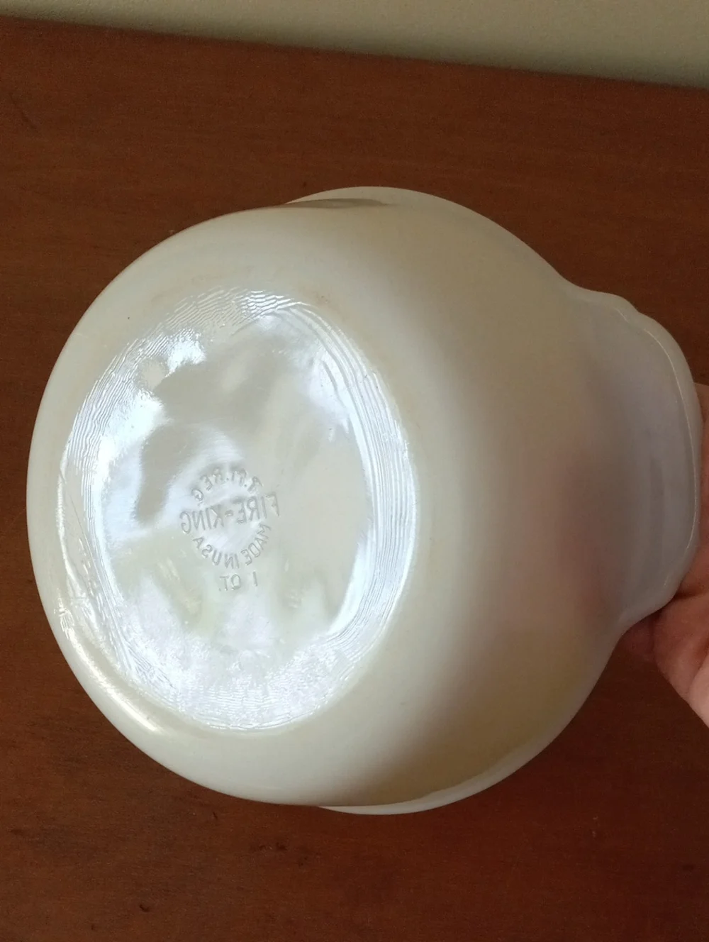 Fire King Classic White Milk Glass Serving Bowl with Handles 1 Qt.